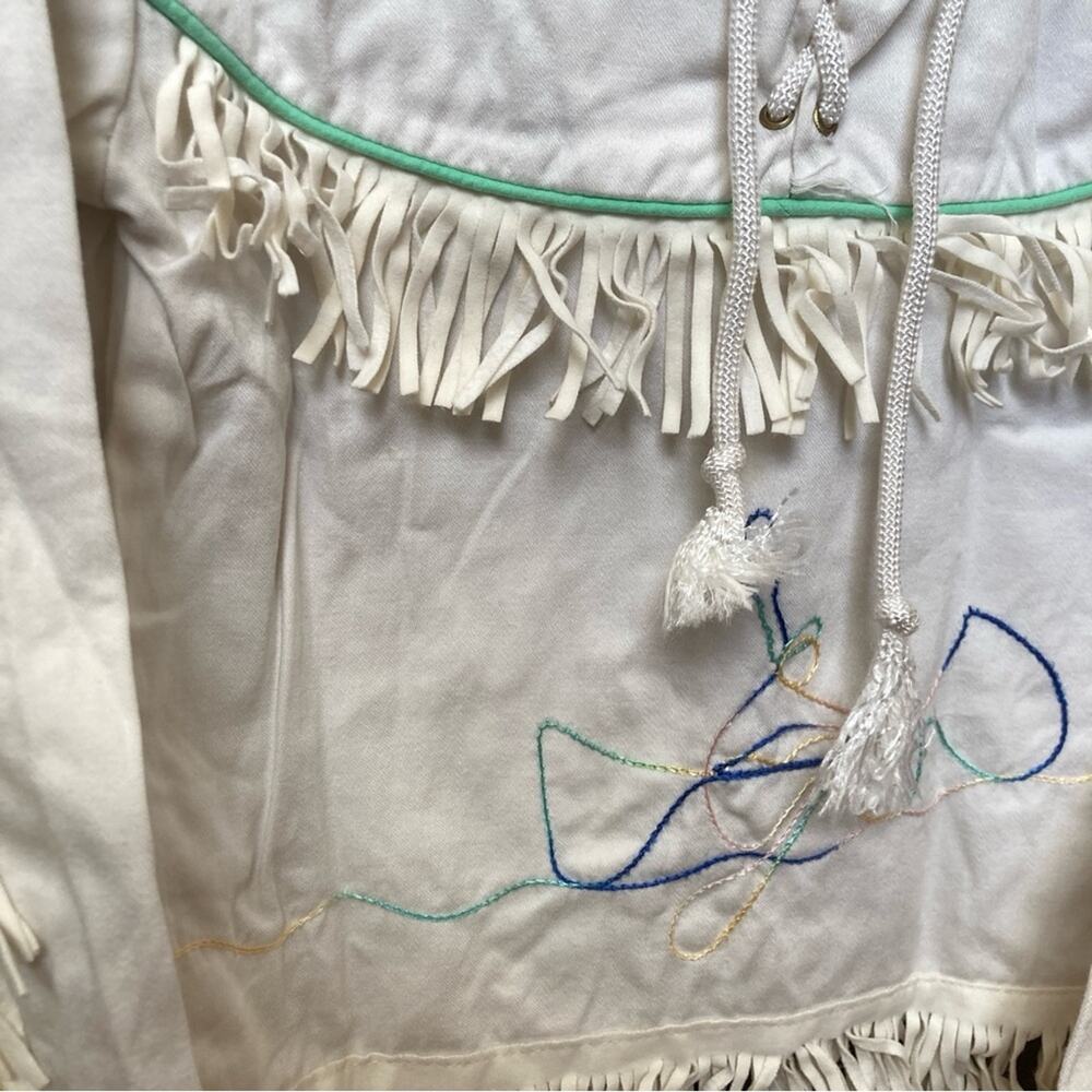 Mel Jacks Ivory Pullover Fringe Detailing Girls Size XS / 5T - Picture 5 of 10